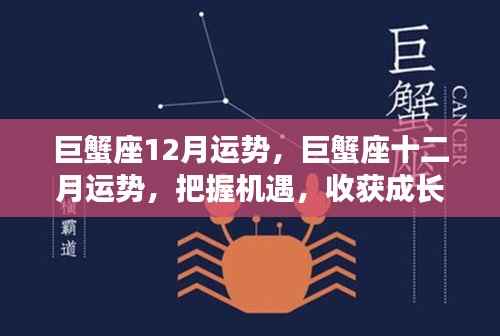 巨蟹座十二月运势详解，把握机遇，助力成长之路