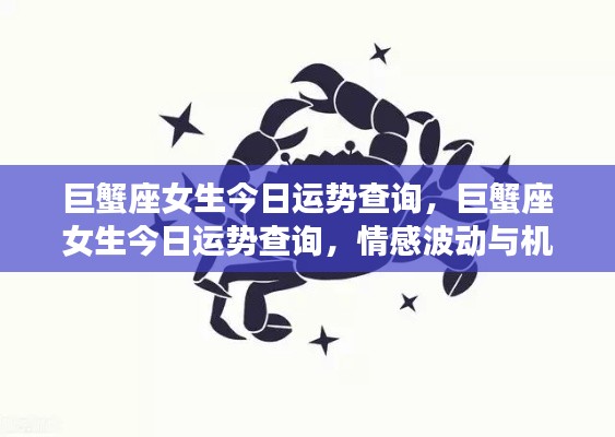 巨蟹座女生今日运势揭秘，情感波动与机遇并存